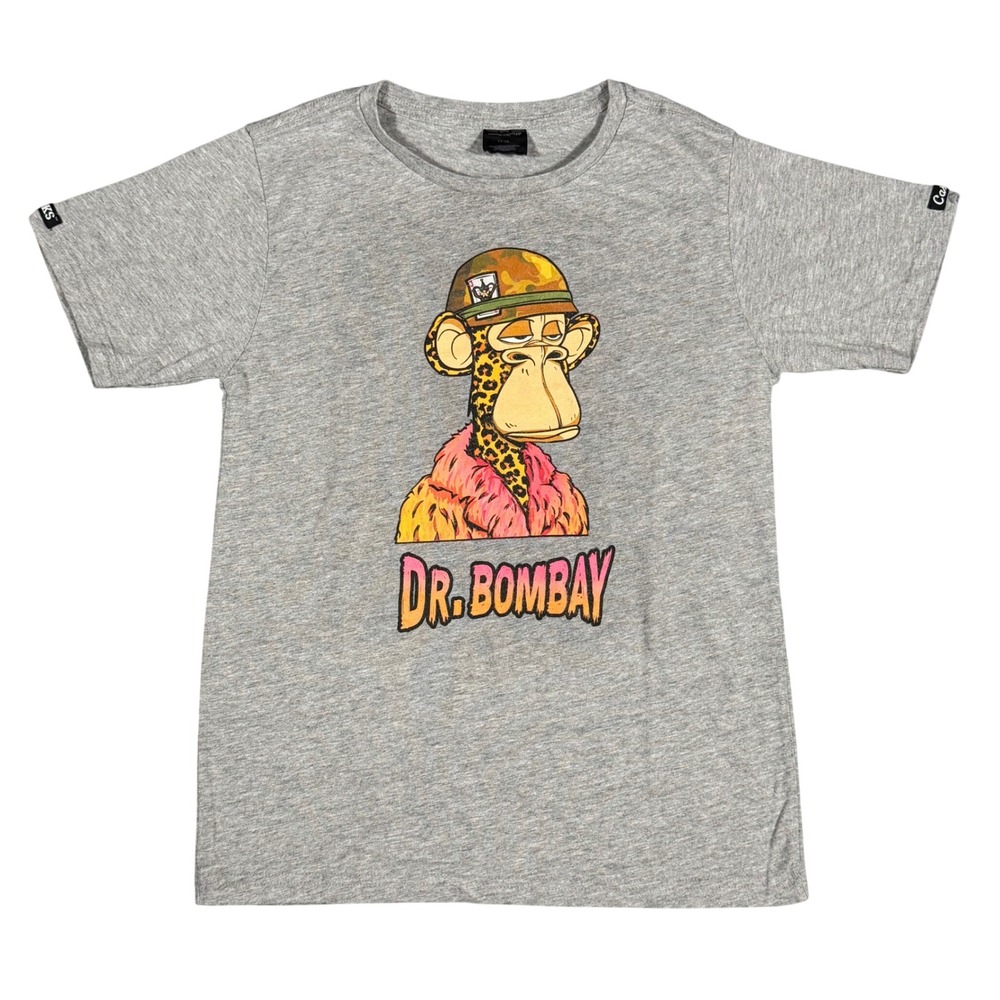 Crooks and Castles Kids Dr Bombay Monkey Graphic‎ Tee Shirt Grey Size 11-12